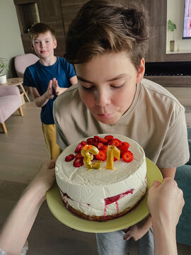 Celebrating teenager's birthday.