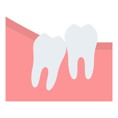 wisdom teeth partial eruption dental gum icon