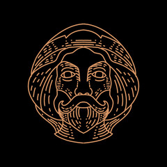 Fototapeta premium Zeus Logo Design Vector illustration artificial classic mythology symbol emblem