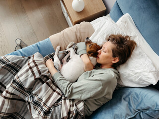Sound sleep at home.