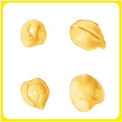 手描き水彩のひよこ豆イラスト © Nyolon