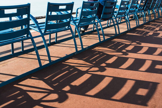 Blue chairs and shadows