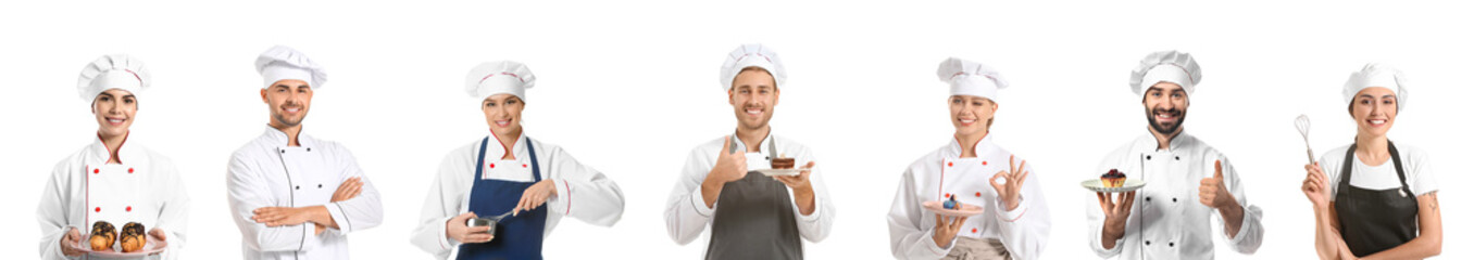 Set of confectioners isolated on white
