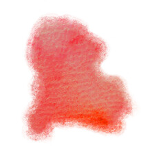 Watercolor stain. Red color. Watercolor illustration. Hand drawn artwork.