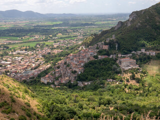 Fototapeta na wymiar Panoramic view of Pietravairano, a village in the province of Caserta, Italy.