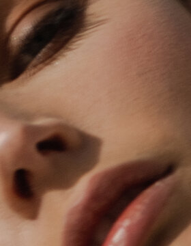 Close up portrait of a beautiful model taken in sunset