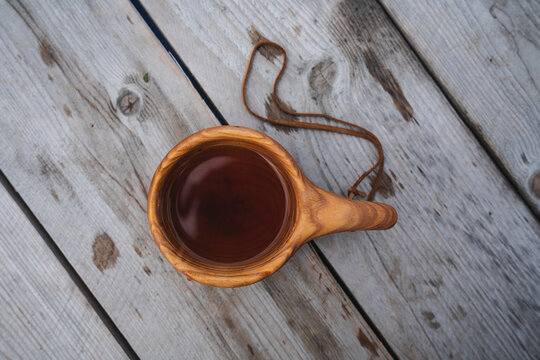 Kuksa cup with tea