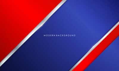 Modern abstract blue and red wiith silver lines background