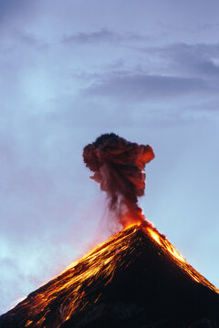 Fuego volcano eruption in Guatemala
