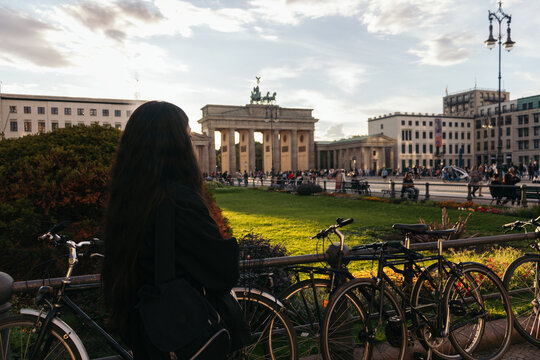 Woman visiting the Brandenburg Gate