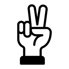 two fingers glyph icon