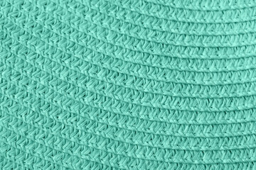 Texture of mint straw hat as background