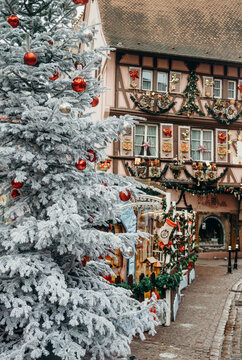 Alsace region decorated for christmas