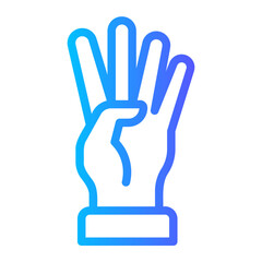 four fingers gradient icon