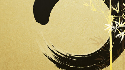 Japanese style background material depicting  bamboos