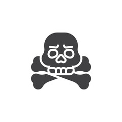 Skull and crossbones vector icon