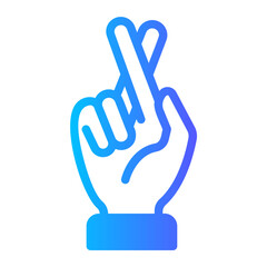cross finger gradient icon