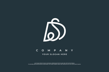 Initial Letter SD or DS Logo Design Vector Template