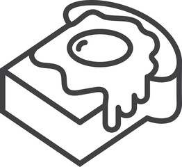 Baked bakery bread  icons line