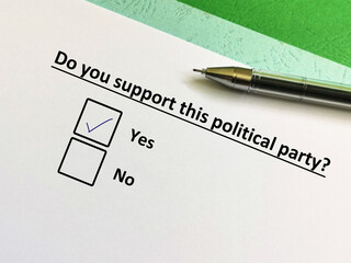 Questionnaire about election
