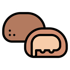 bread custard breakfast food bakery icon
