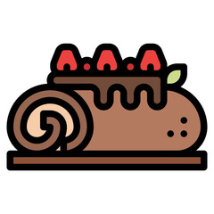 roll cake sweets pastry bakery icon