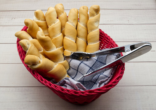 Italian bread Crocetta Ferrarese. Traditional bread from Ferrara, also known as: coppia ferrarese, ciopa, ciupeta, pane ferrarese.