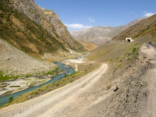 The way to Wakhang corridor in Tajikistan.
