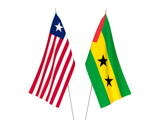 Saint Thomas and Prince and Liberia flags