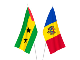 Saint Thomas and Prince and Moldova flags