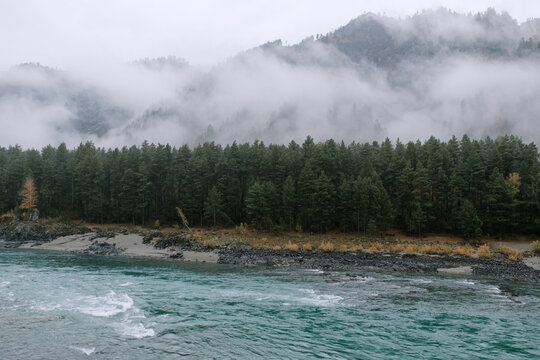 Fog Over River Landscape