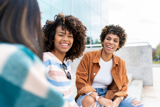 Happy cool Friends Talking