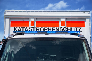 Emergency vehicle with the lettering disaster protection – Katastrophenschutz- Einsatzfahrzeug
