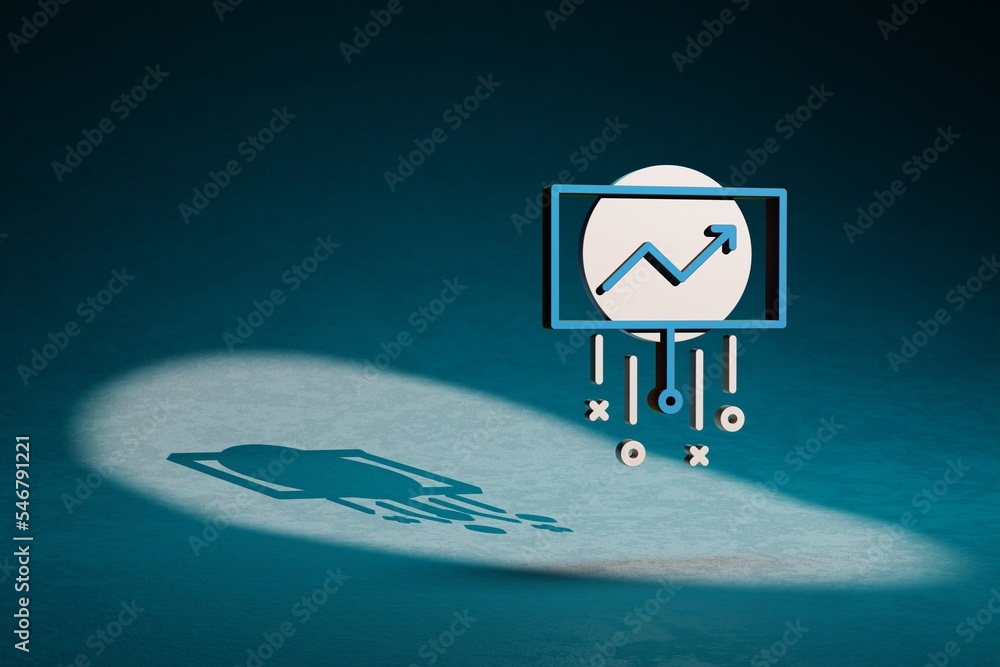 Leinwandbilder beautiful abstract illustrations blue and golden data screen symbol icon on a dark blue background. 