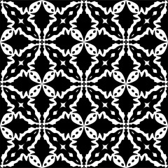 Fototapeta na wymiar seamless damask pattern, black and white seamless pattern