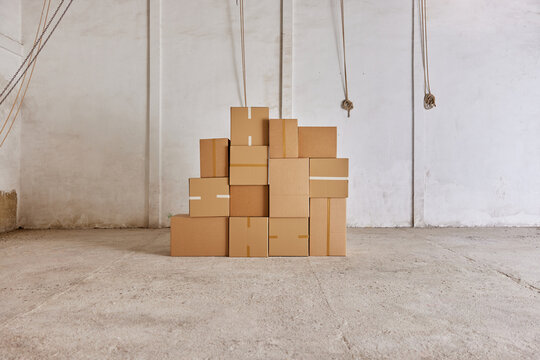 Carton boxes in spacious warehouse