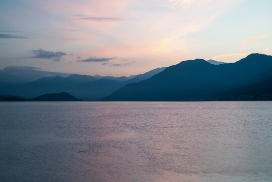 Lake Como in Italy at twilight
