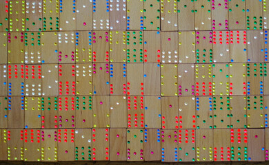 Wooden Dominoes Pattern. Calculation Concept