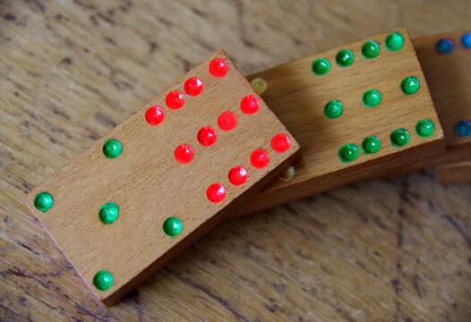 Fallen Dominoes Close Up