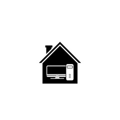 Work from home computer icon isolated on white background