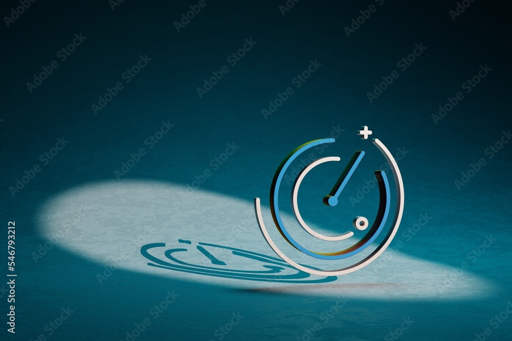 Poster beautiful abstract illustrations blue and golden time symbol icon on a dark blue background. 3d rend