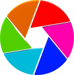 Pie chart 3d icon illustration.