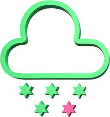 Could and sunlight 3d icon illustration.