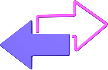 Left and right arrow 3d icon illustration