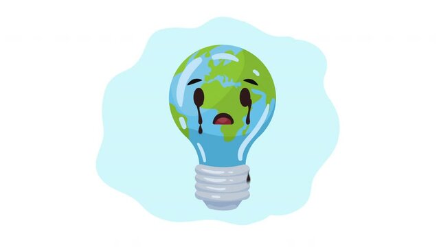 earth planet bulb ecology animation