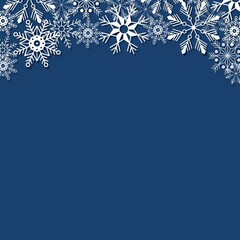 Fototapeta na wymiar blue christmas background with snowflakes of the december christmas season.