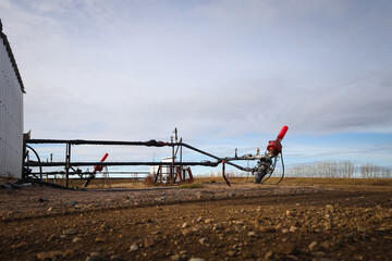 Pumping a deviated well with a progressing cavity pumping unit on an oil lease.