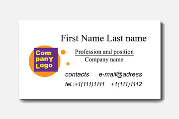 Classical personal business card vector template