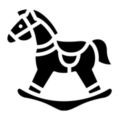 rocking horse ride childhood toy icon