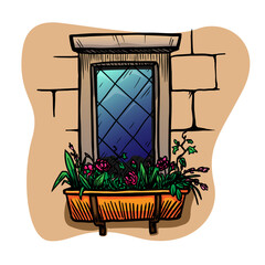 Windows vector illustration on white background